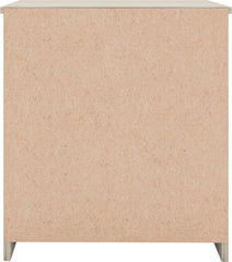 NEVADA SLIDING DOOR BEDSIDE - OYSTER GLOSS/LIGHT OAK EFFECT VENEER