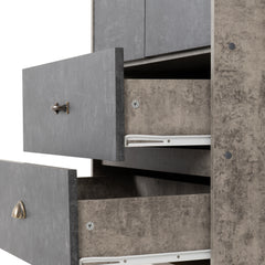NORDIC 2 DOOR 2 DRAWER WARDROBE - CONCRETE EFFECT/CHARCOAL