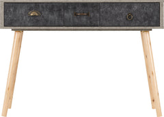 NORDIC 3 DRAWER OCCASIONAL TABLE - CONCRETE EFFECT/CHARCOAL