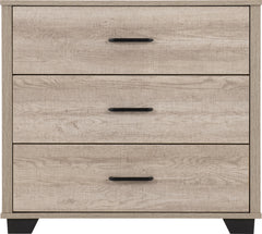 OLIVER 3 DRAWER CHEST - LIGHT OAK EFFECT