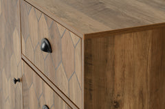 OTTAWA 1 DOOR 3 DRAWER SIDEBOARD - MEDIUM OAK EFFECT/BLACK