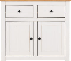 PANAMA 2 DOOR 2 DRAWER SIDEBOARD - WHITE/NATURAL WAX
