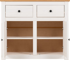 PANAMA 2 DOOR 2 DRAWER SIDEBOARD - WHITE/NATURAL WAX