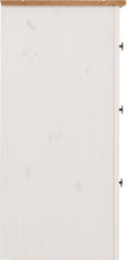 PANAMA 2+2 DRAWER CHEST - WHITE/NATURAL WAX