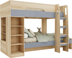 PLUTO BUNK BED - GREY/OAK EFFECT