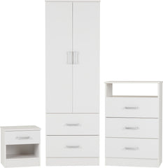 POLAR Wooden BEDROOM SET in WHITE