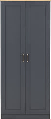PORTLAND 2 DOOR WARDROBE - GREY/OAK EFFECT