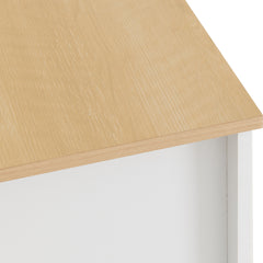 PORTLAND 2 DRAWER BEDSIDE - WHITE/OAK EFFECT