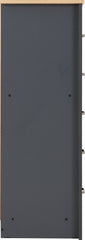 PORTLAND 5 DRAWER NARROW CHEST - GREY/OAK EFFECT