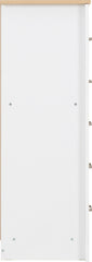 PORTLAND 5 DRAWER NARROW CHEST - WHITE/OAK EFFECT