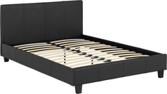 PRADO 4'6" BED - BLACK FAUX LEATHER