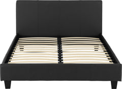 PRADO 4'6" BED - BLACK FAUX LEATHER