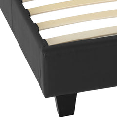 PRADO 4'6" BED - BLACK FAUX LEATHER