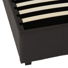 PRADO PLUS 4'6" STORAGE BED - BROWN FAUX LEATHER