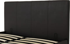 PRADO PLUS 4'6" STORAGE BED - BROWN FAUX LEATHER