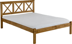 SALVADOR 4'6" BED HIGH FOOT END - DISTRESSED WAXED PINE