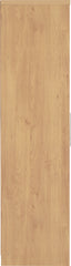 SEVILLE 2 DOOR WARDROBE - WHITE HIGH GLOSS/LIGHT OAK EFFECT VENEER
