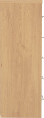 SEVILLE 5 DRAWER NARROW CHEST - WHITE HIGH GLOSS/LIGHT OAK EFFECT VENEER