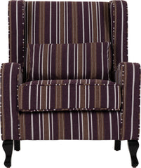 SHERBORNE FIRESIDE CHAIR - BURGUNDY STRIPE FABRIC