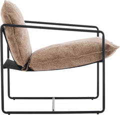 TIVOLI OCCASIONAL CHAIR - BLACK METAL/CHAMPAGNE FABRIC