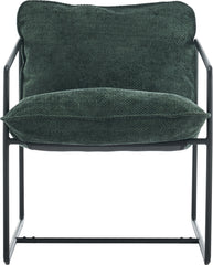 TIVOLI OCCASIONAL CHAIR - BLACK METAL/GREEN FABRIC