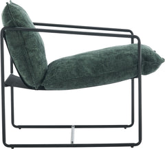 TIVOLI OCCASIONAL CHAIR - BLACK METAL/GREEN FABRIC