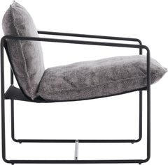 TIVOLI OCCASIONAL CHAIR - BLACK METAL/GREY FABRIC