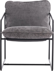 TIVOLI OCCASIONAL CHAIR - BLACK METAL/GREY FABRIC