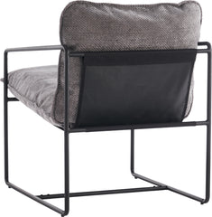 TIVOLI OCCASIONAL CHAIR - BLACK METAL/GREY FABRIC