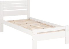 TOLEDO 3' Single Bed - WHITE WOODEN