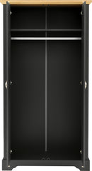 TOLEDO 2 DOOR WARDROBE - GREY/OAK EFFECT