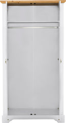 TOLEDO 2 DOOR WARDROBE - WHITE/OAK EFFECT