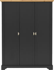 TOLEDO 3 DOOR WARDROBE - GREY/OAK EFFECT