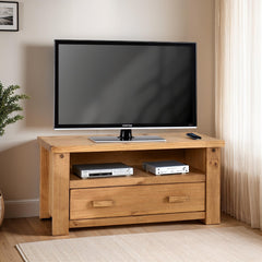 TORTILLA FLAT SCREEN TV UNIT - DISTRESSED WAXED PINE