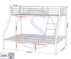 TANDI TRIPLE Sleeper Metal Bunk Bed in BLACK
