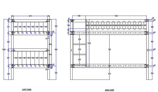 Flair Bea Grey Wooden Bunk Bed size