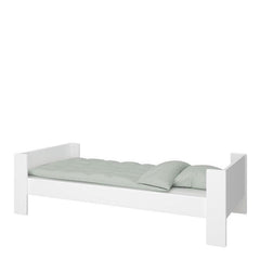 white single wooden bed frame