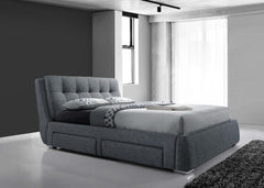 Four Side Draws Fabric Double Bed Frame 2