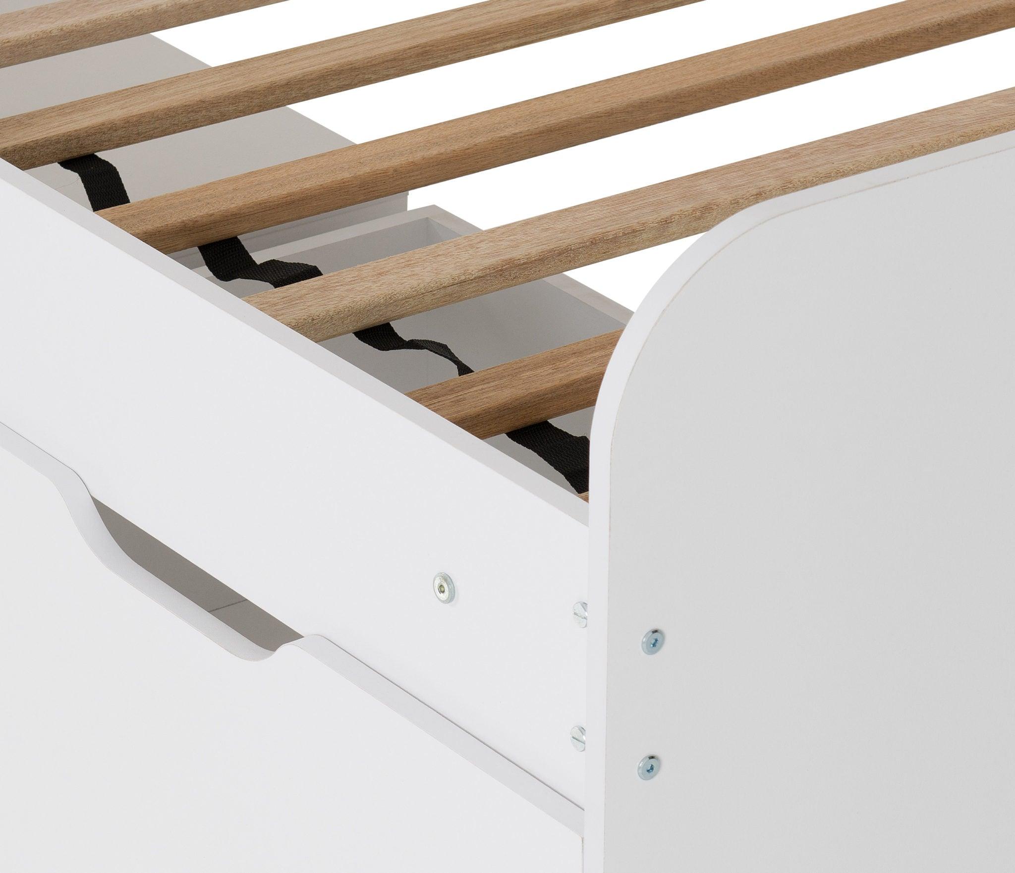 dante white wood bed frame