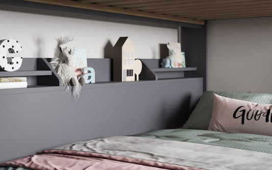 Flair Slick Staircase Grey Triple Bunk Bed With Stairs