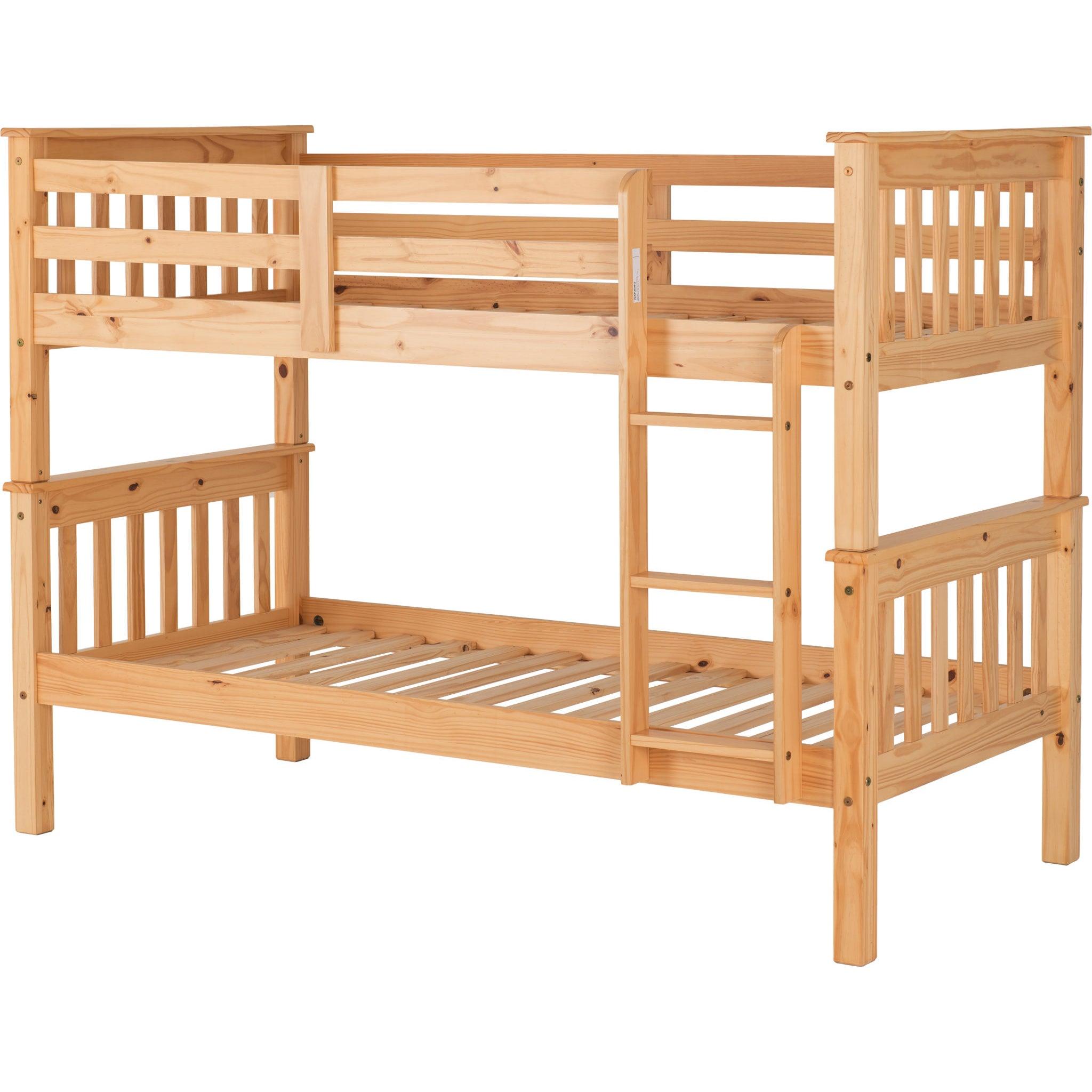 Neptune Oak Wood Bunk Bed Frame