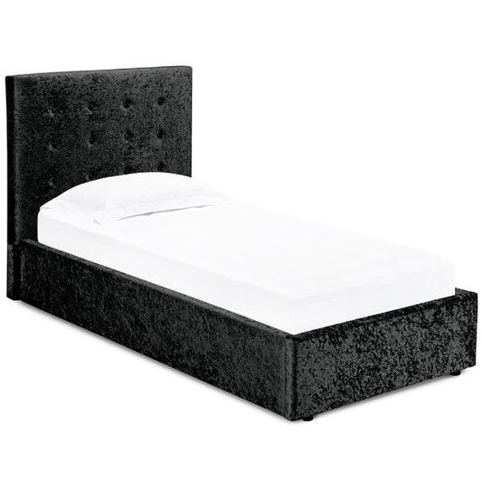 Rimini Crushed Velvet Single Bed Black