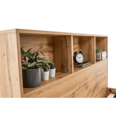 Bali Bookcase Headboard Double Bed Frame Wooden