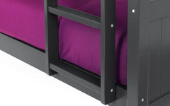 bella black wooden bunk bed frame stairs