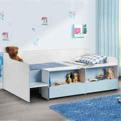 Stella Low Sleeper Bunk Bed White Blue