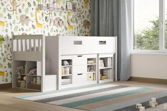 Charlie Midsleeper Bunk Bed Frame Storage Steps 1