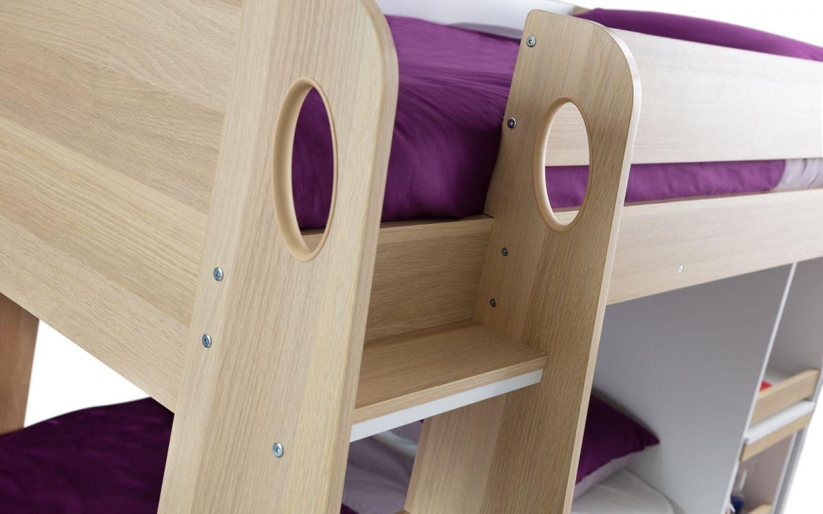 Julian bowen bunk bed stairs oak and white