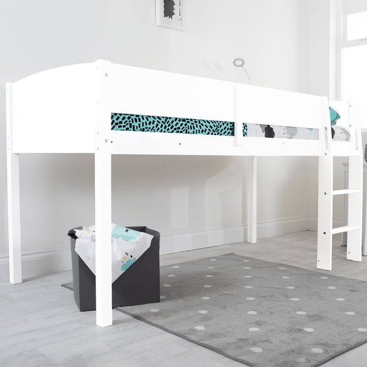 Flair Loop Midsleeper Bed White Wooden
