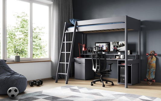 Tera Gaming Highsleeper Grey Bunk Bed 2