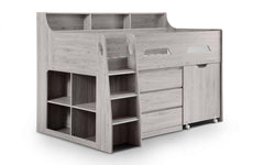 wooden grey oak midsleeper bunk 1